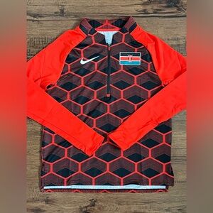 Nike Pro Elite Team Kenya Track Half Zip Pullover Made In USA size wmns S